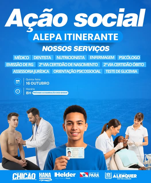 Alepa Itinerante em Alenquer oferecerá emissão de documentos, atendimentos de saúde e orientação jurídica nesta quinta (16)